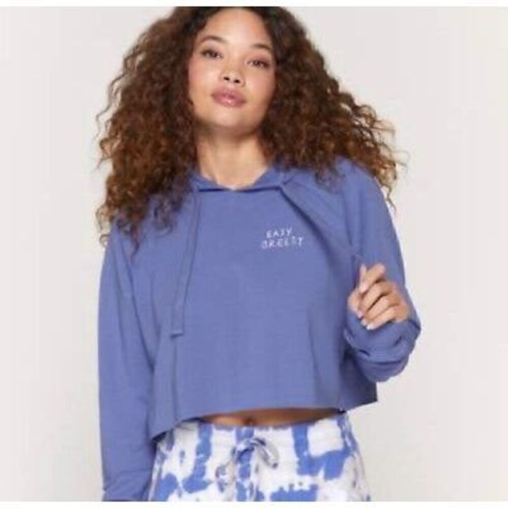 Spiritual Gangster Easy Breezy Luna Crop Hoodie Size XS